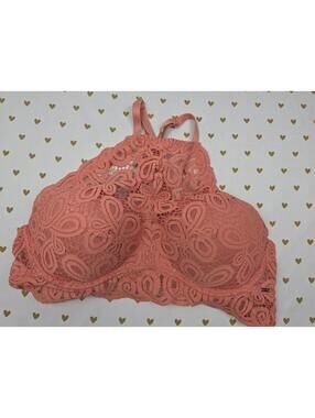 Victorias Secret Pink Orange Lace XL Bralette Bra Top Tank